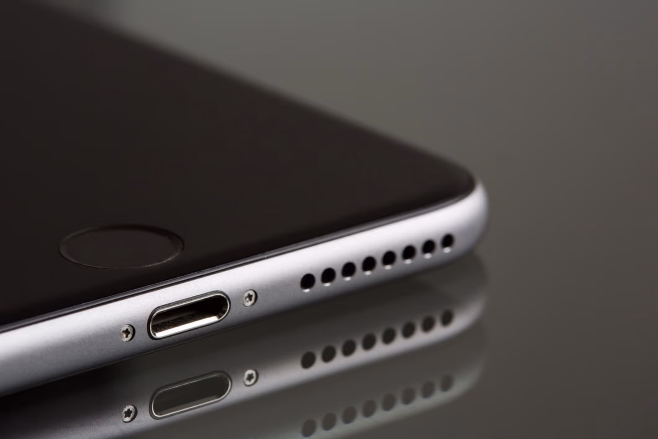 A smartphone on a glass table