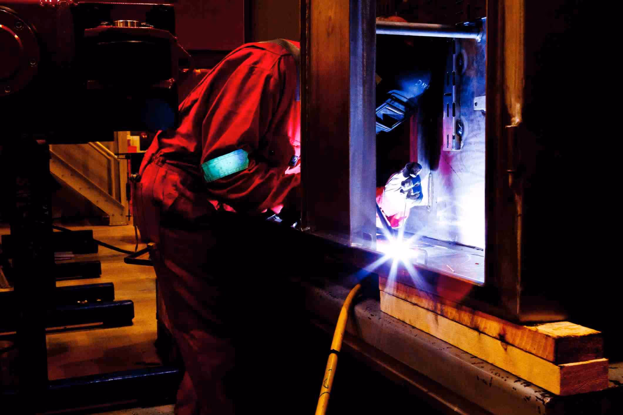 man welding