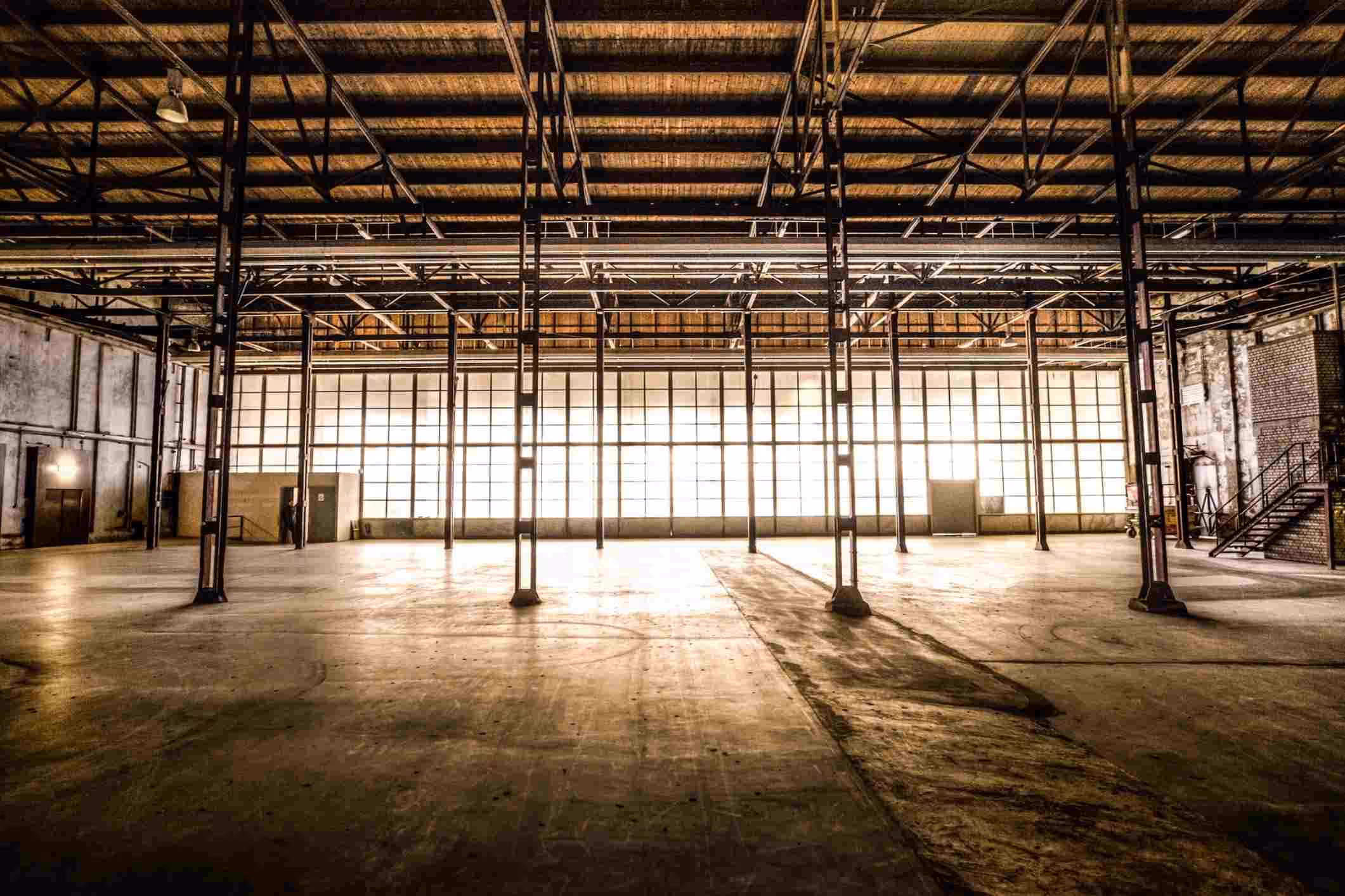 An abandoned factory floor
