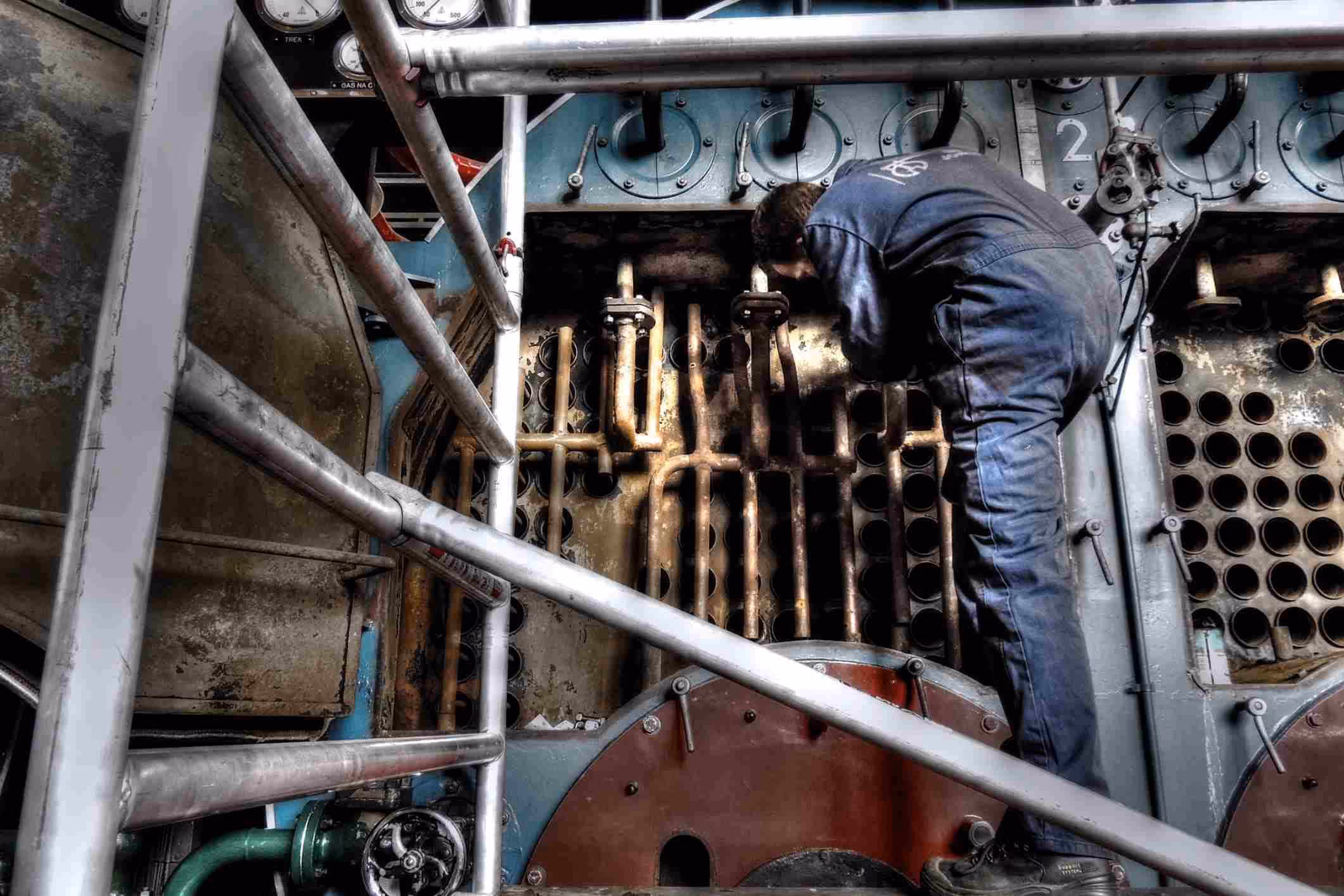 maintenance staff working in an industrial building
