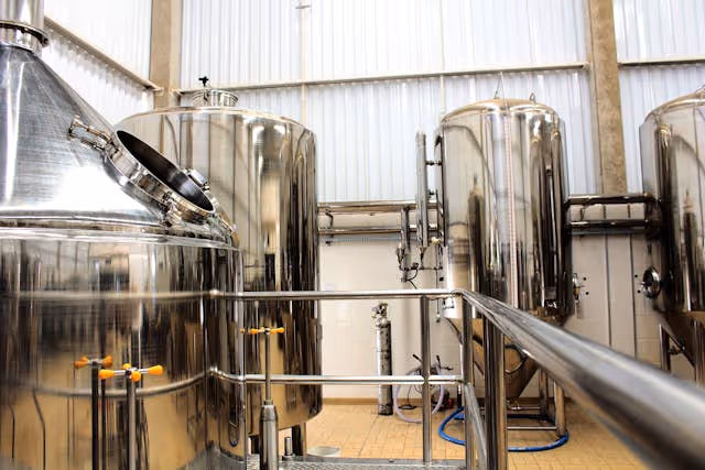 tanks at a local brewery