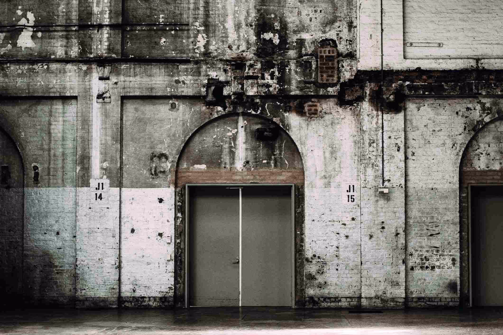 Abandoned factory floor