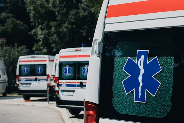 ambulance arriving after an accident