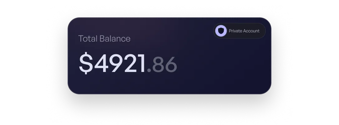 Private account total balance card