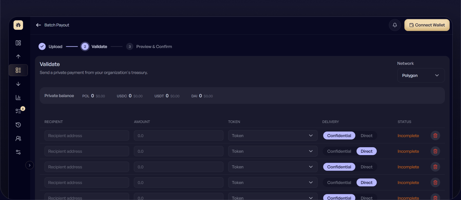 Batch payout