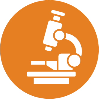 Orange circular icon with a white outline of a delivery truck and a clock indicating fast delivery.