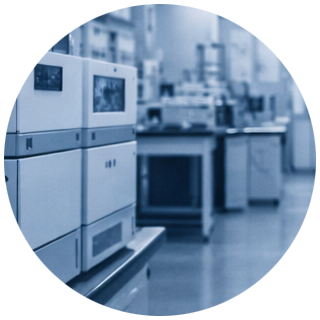 Close-up of laboratory equipment in a scientific research lab with blurred background.