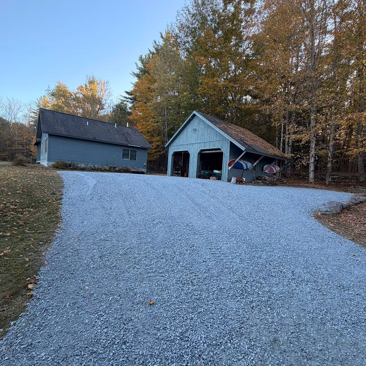 Residential gravel driveway transformation in New Hampshire and Vermont