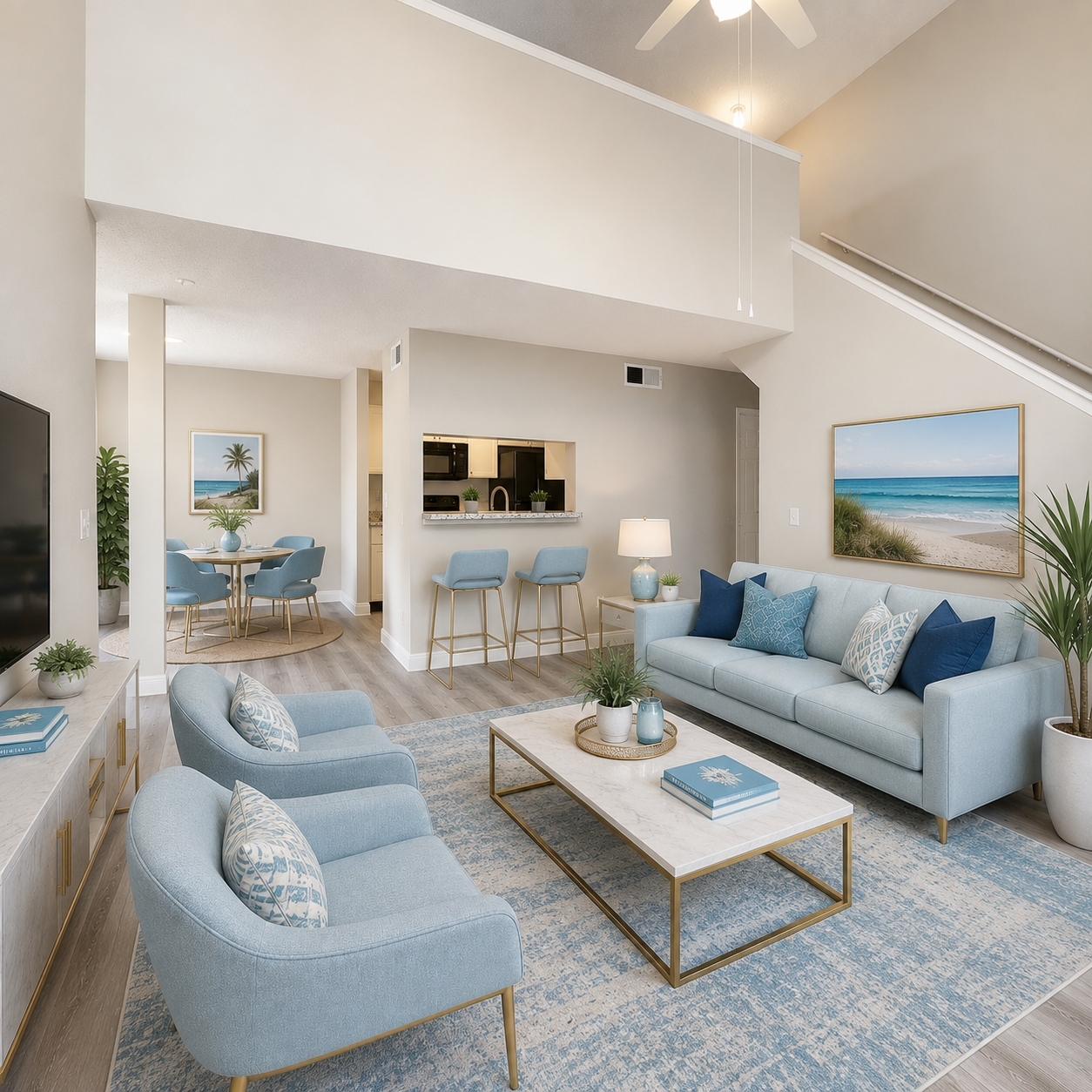 Living room with seating area