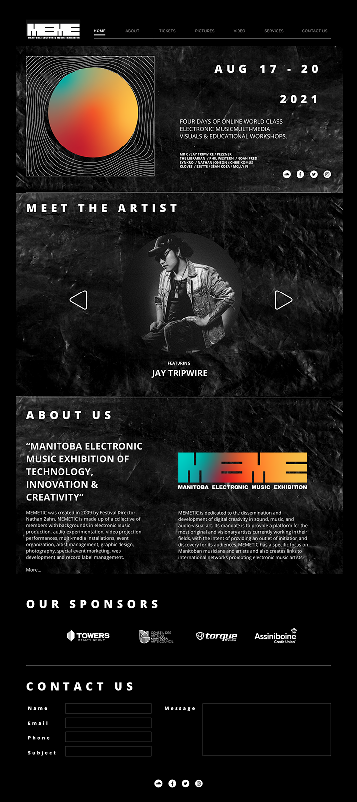 MEMETIC - Web page design layout.
