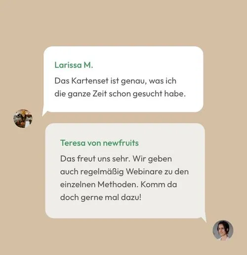 Bild von einem Chatverlauf von newfruits-Support