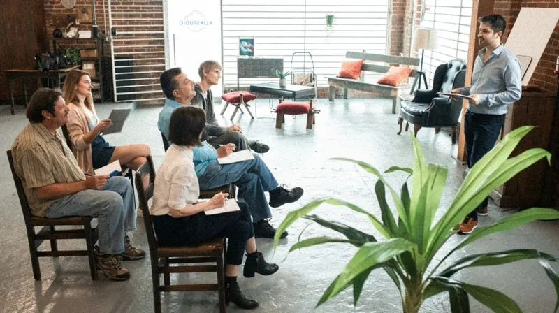 Team Workshop in einem urbanen Raum