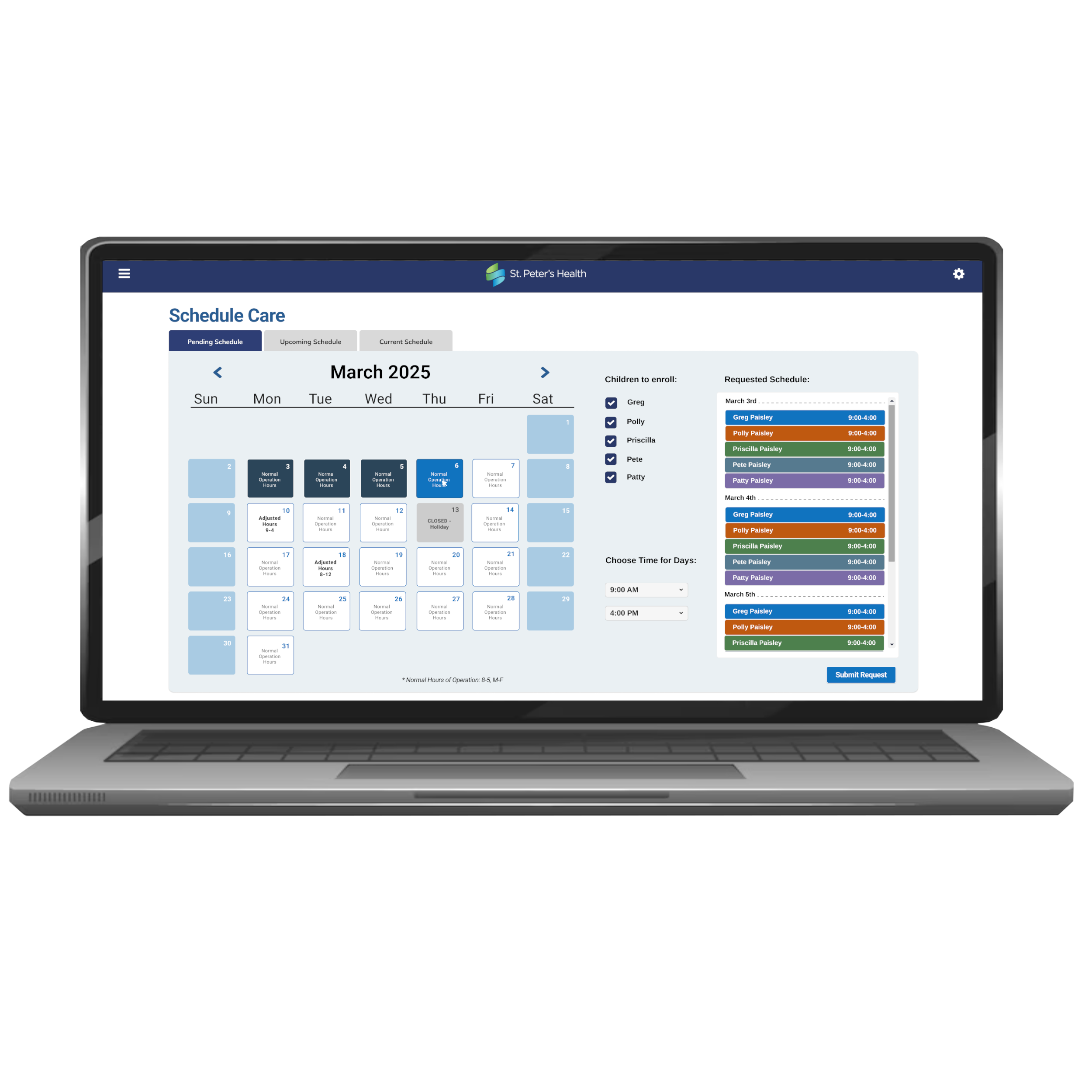 [interface] screenshot of the software interface (for a productivity tools business)