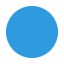 Solid blue circle on a white background.