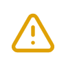 Yellow warning triangle icon with an exclamation mark in the center.