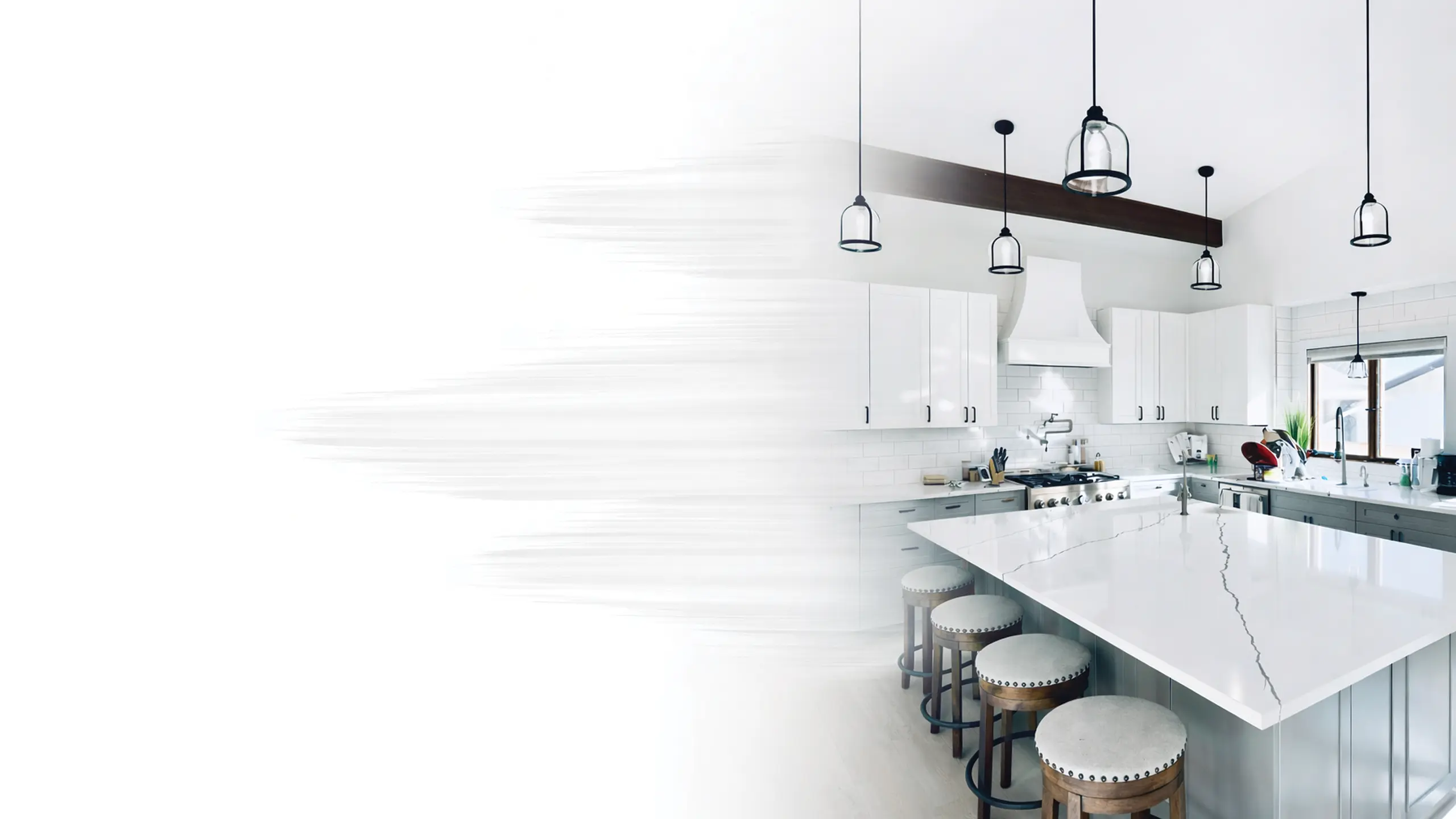 Modern white kitchen with freshly painted cabinets and clean interior finish in Billings Montana