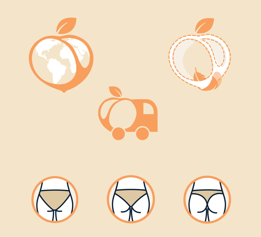 Icon illustrations for swimwear fashion brand