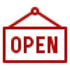 red open sign icon