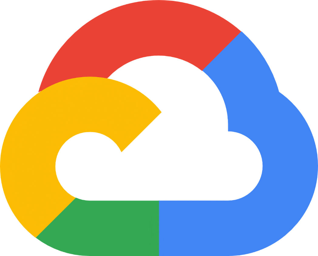 Google Cloud Platform logo with a multicolored cloud icon in red, blue, green, and yellow.