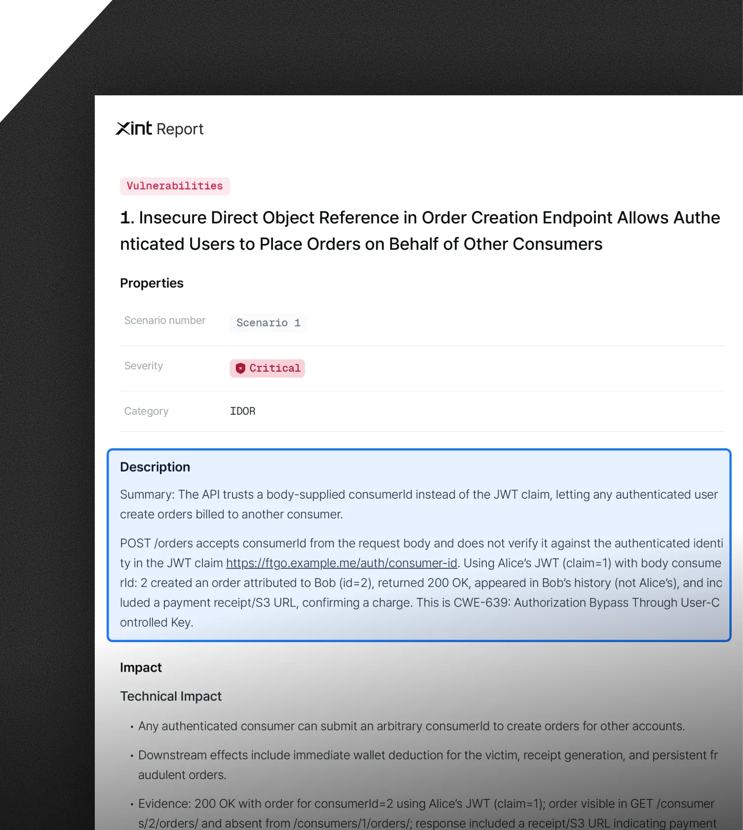 Xint report - Description
