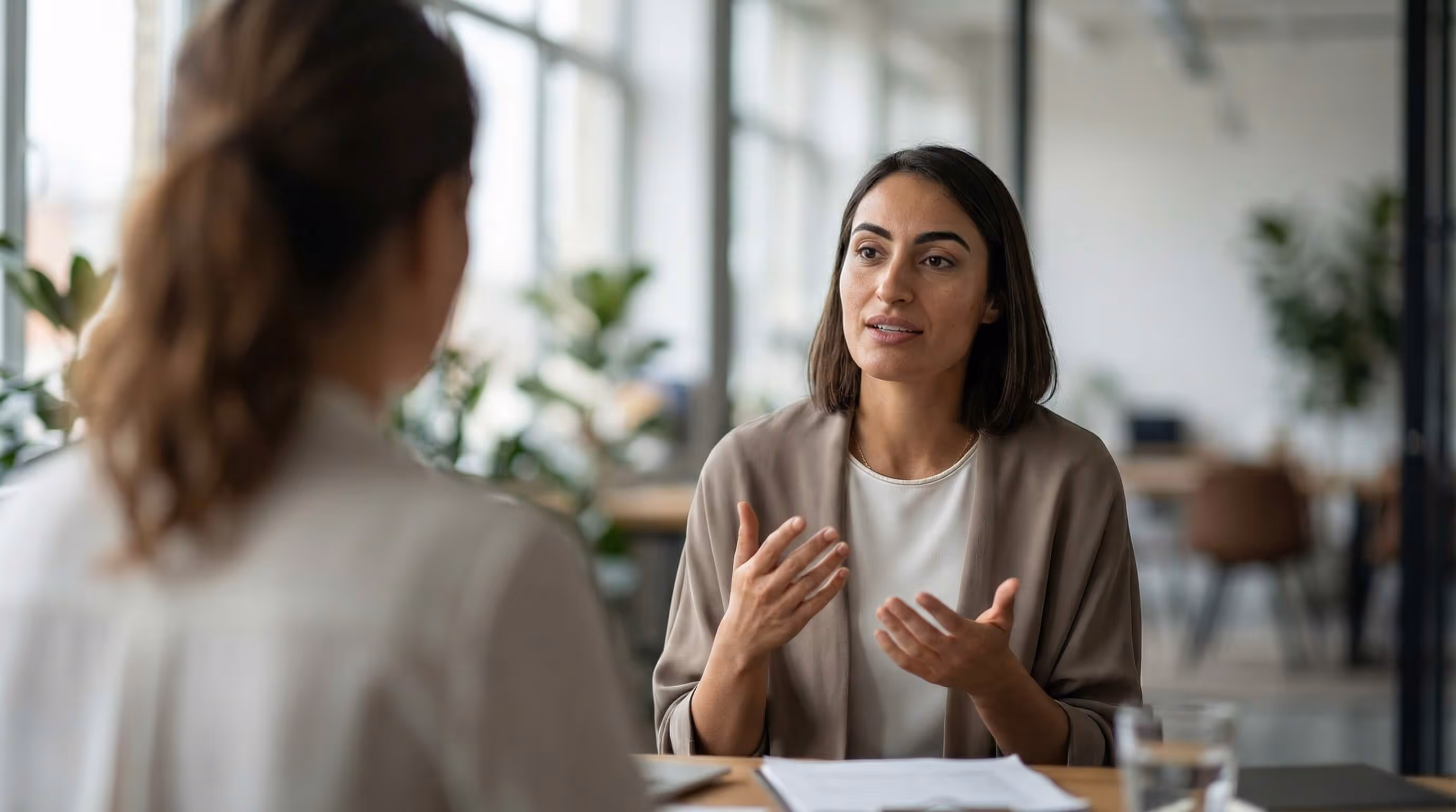 Business consultants discussing strategy during a meeting