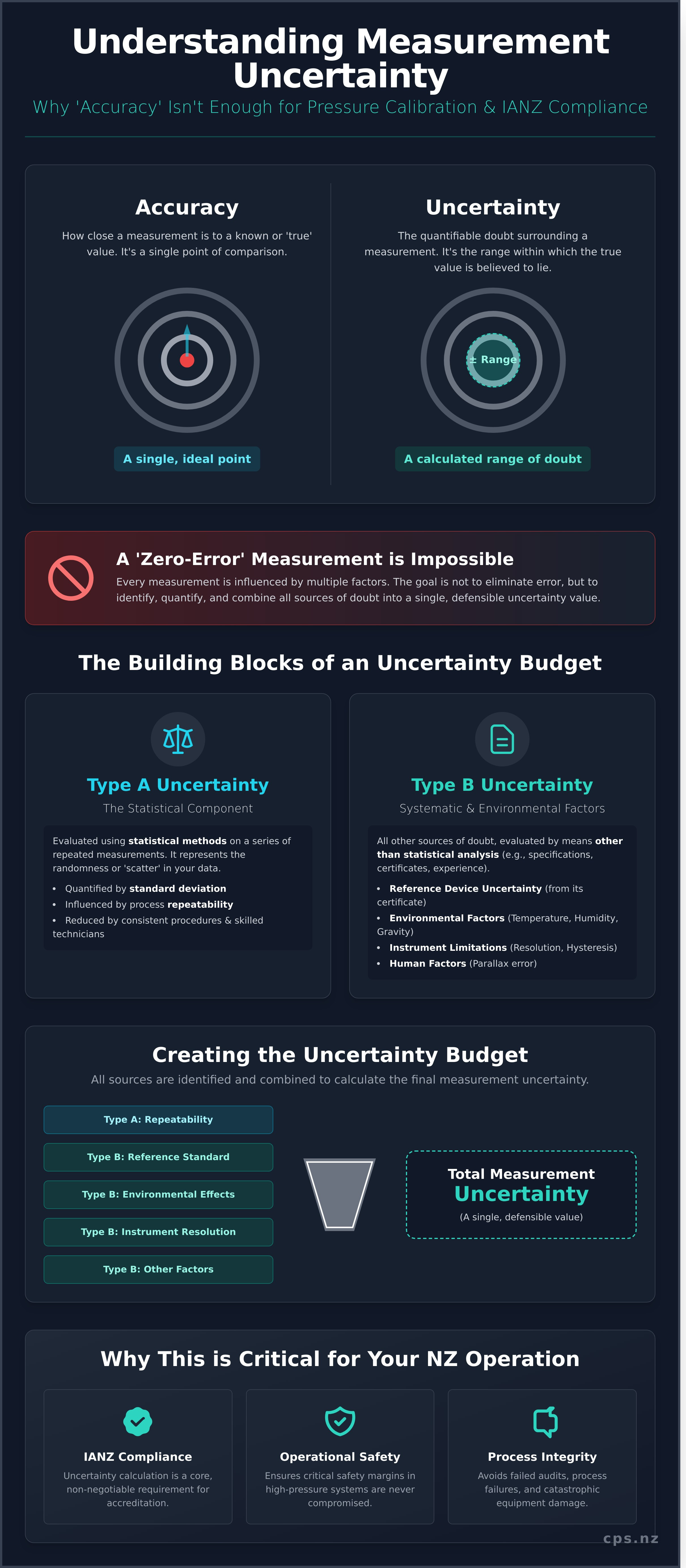 What is uncertainty when it comes to pressure calibration infographic - visual guide
