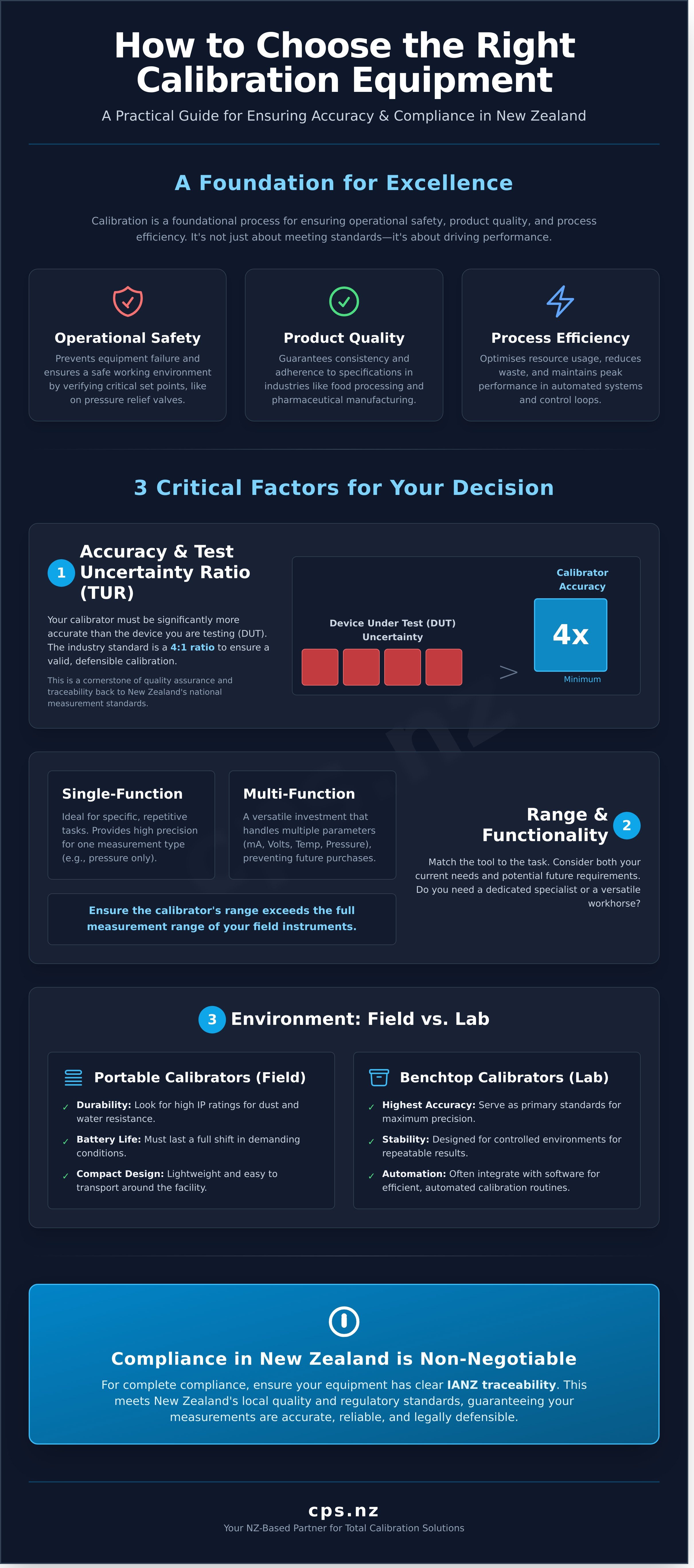 Calibration equipment infographic - visual guide
