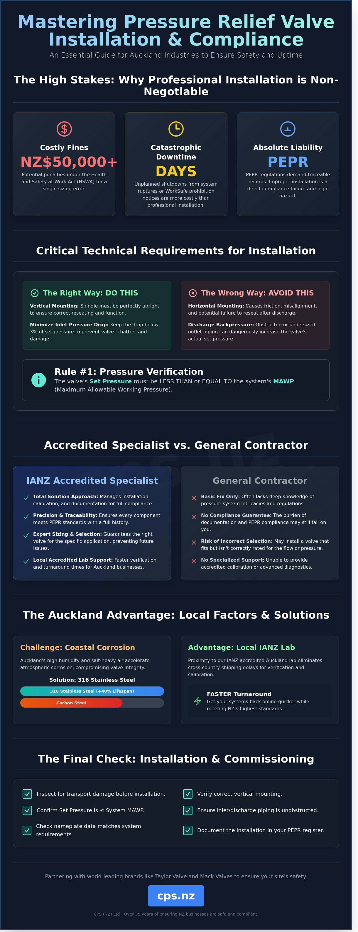 Pressure relief valve installation Auckland