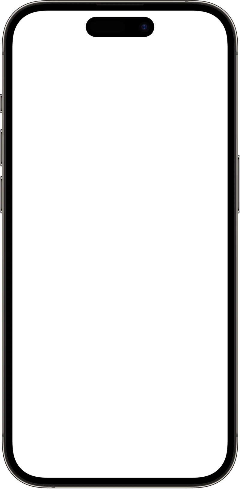 Front view of a modern smartphone with a dark screen and a pill-shaped cutout at the top center for the front camera.