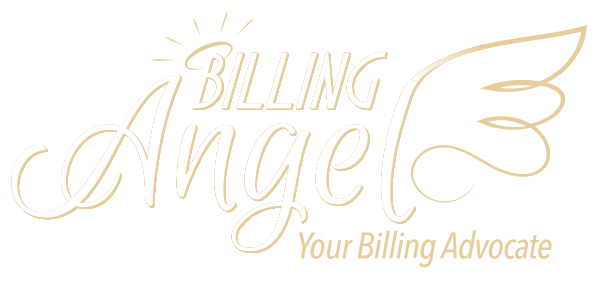 Billing Angel logo with tagline "Your Billing Advocate" in gold lettering