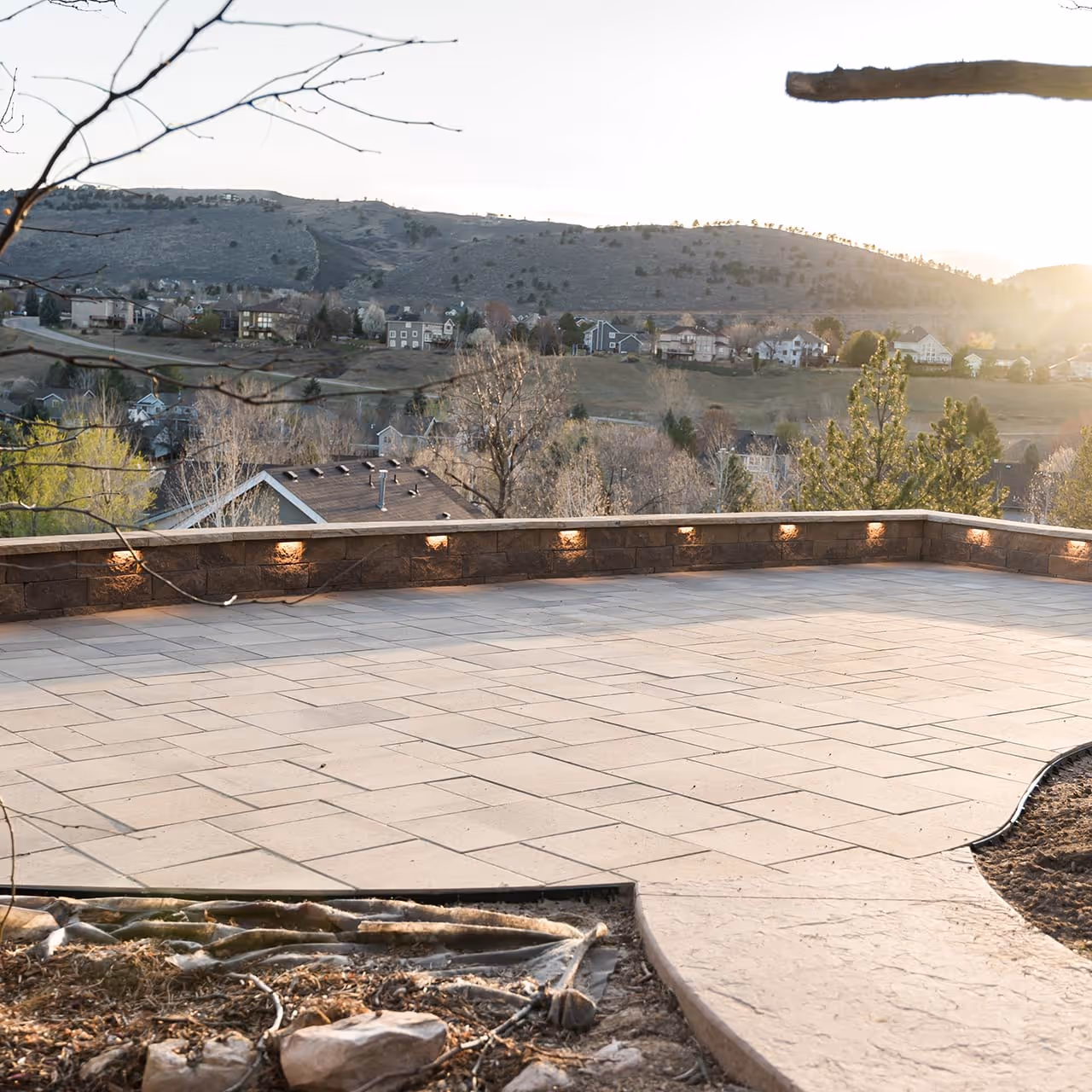 Walkway and seating wall designs for Northern Colorado homes