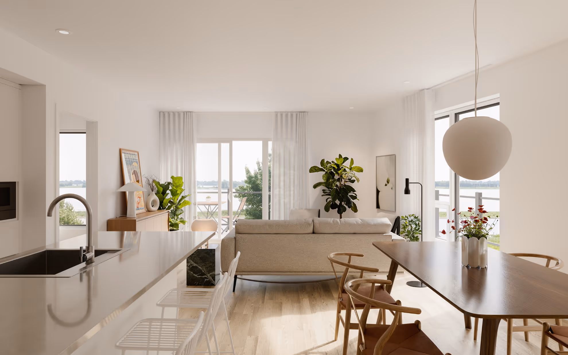 Appartement lumineux avec vue panoramique sur le fleuve, 900 rue Notre-Dame, Repentigny, Québec.