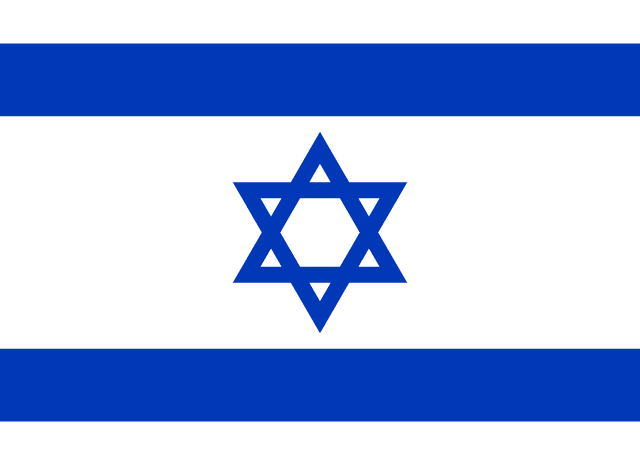 Flag of Israel and the Holy Land