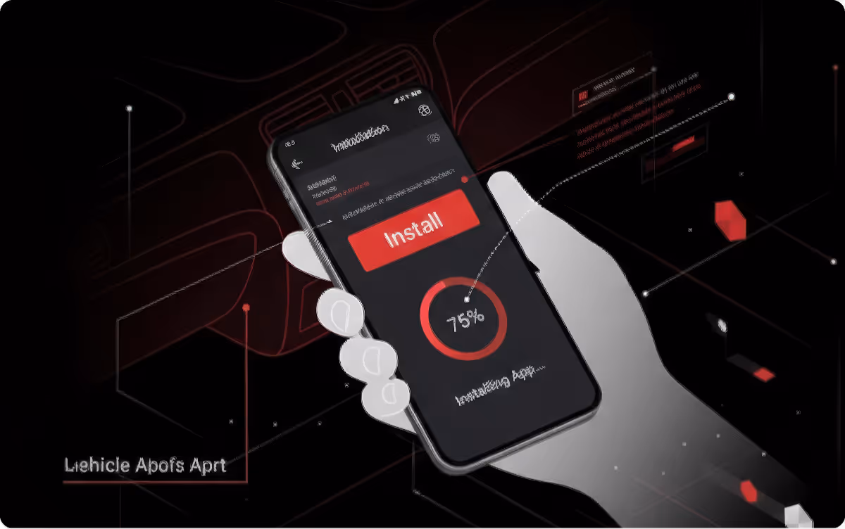 Mobile phone held in a hand. Purchase your GPS device online.