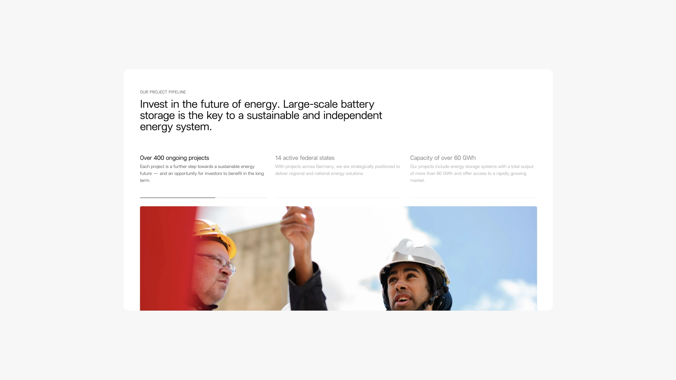 website screen section