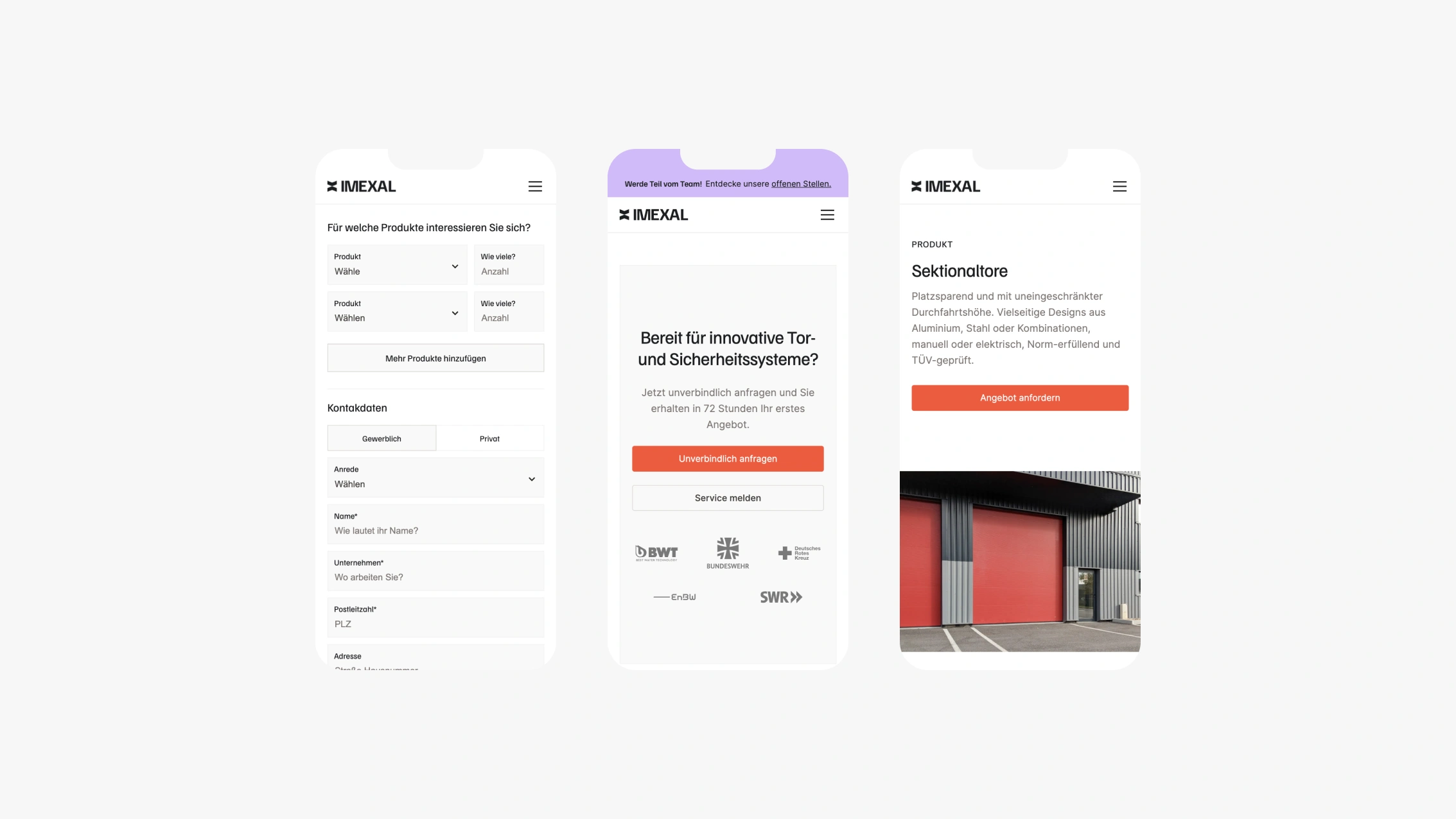 mobile branding screens