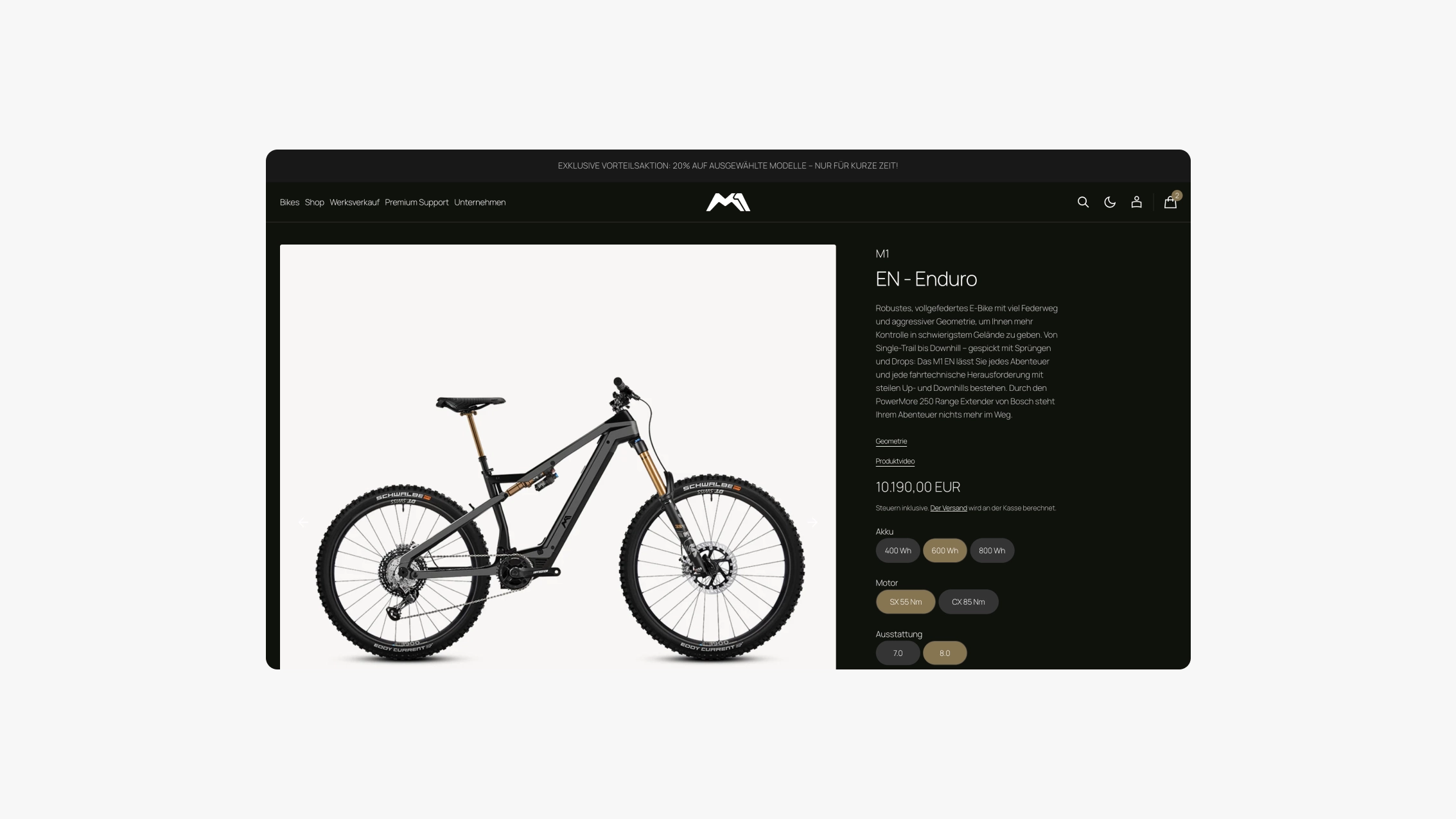 dark mode on webshop premium 