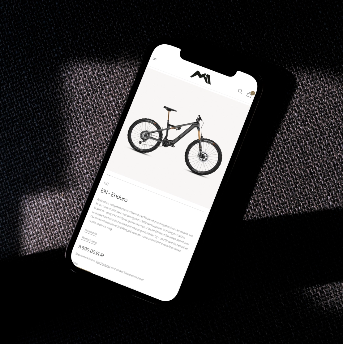 bike shop mobile design
