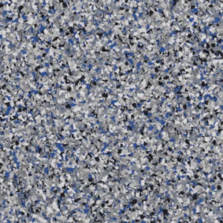 Clean, spacious garage with polished gray epoxy floor, black tool cabinets, hanging bicycle, and open garage door showing driveway and car.