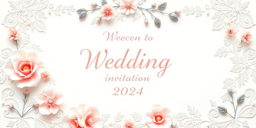 Personlige bryllupsinvitationer med blomstermotiver.