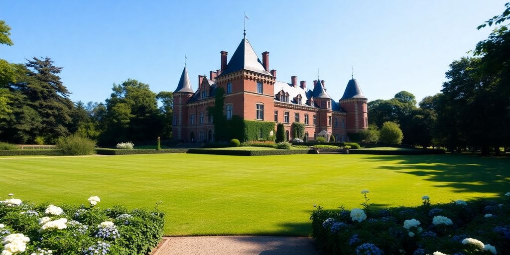 Historisk borg i Helsingør med grønne omgivelser.