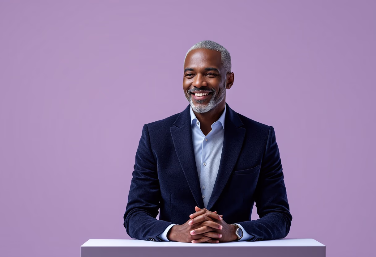 image of author speaking at an event