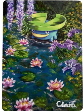 Lotad Pokemon card, painted