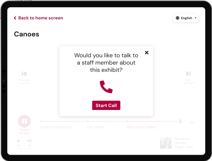 Burke App Interface: Option to talk to Staff