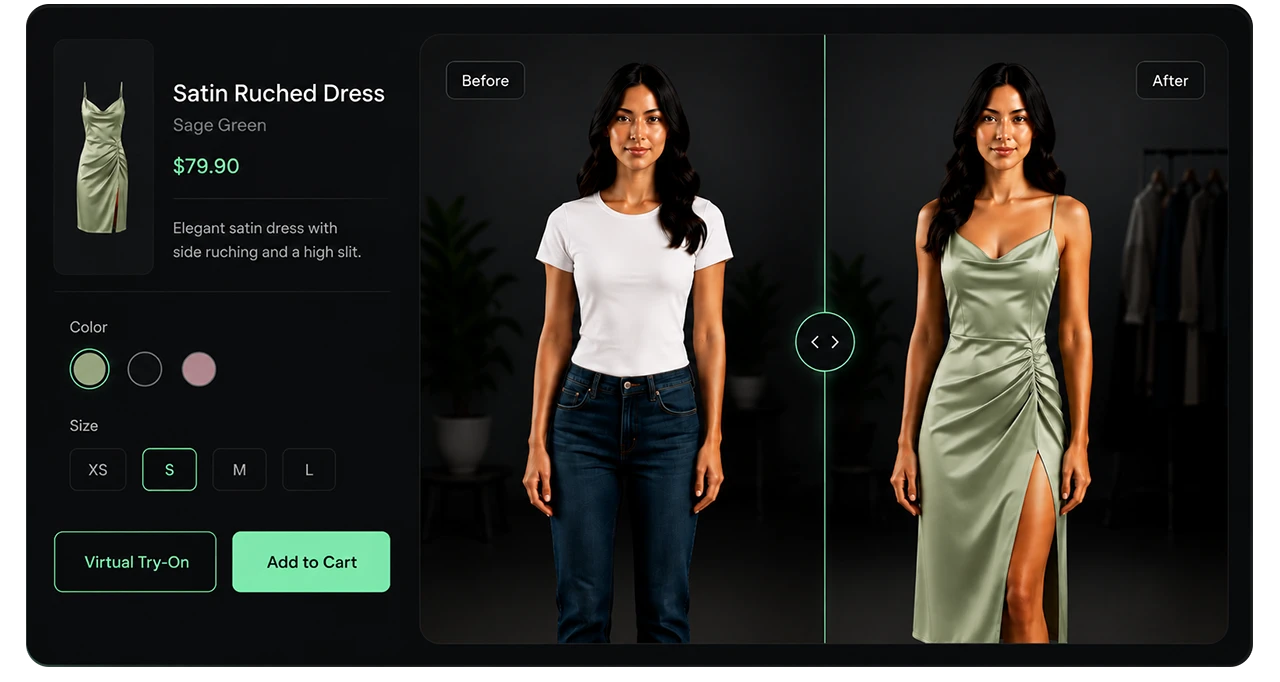 ETRYON AI virtual try-on video for Shopify and WooCommerce fashion stores