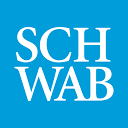 Schwab company logo in white text on blue background.