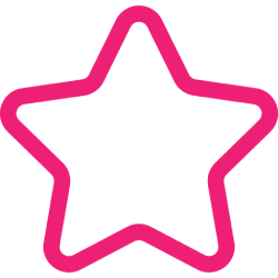 Pink outlined five-point star icon on a transparent background.