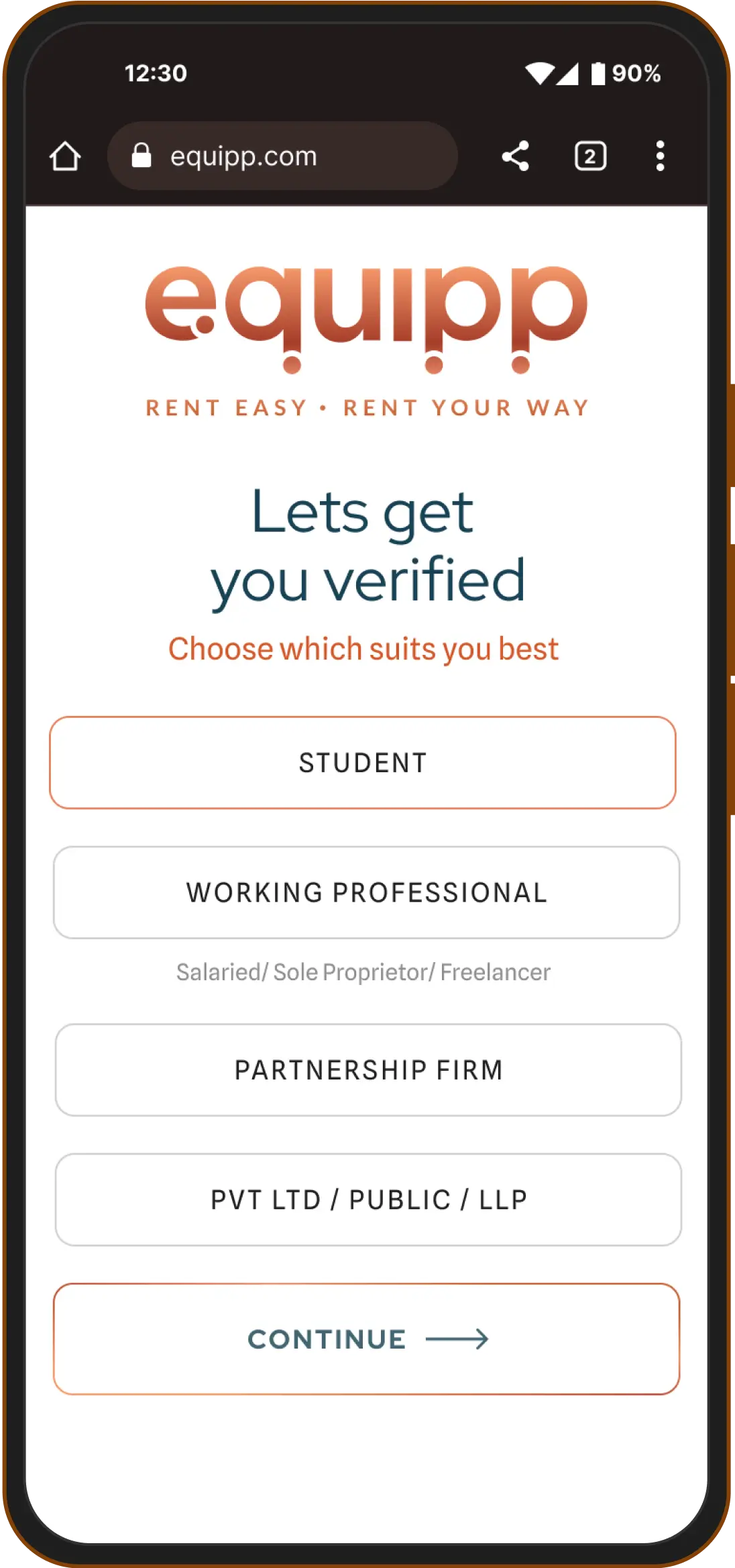 Equipp Project Mobile User Interface