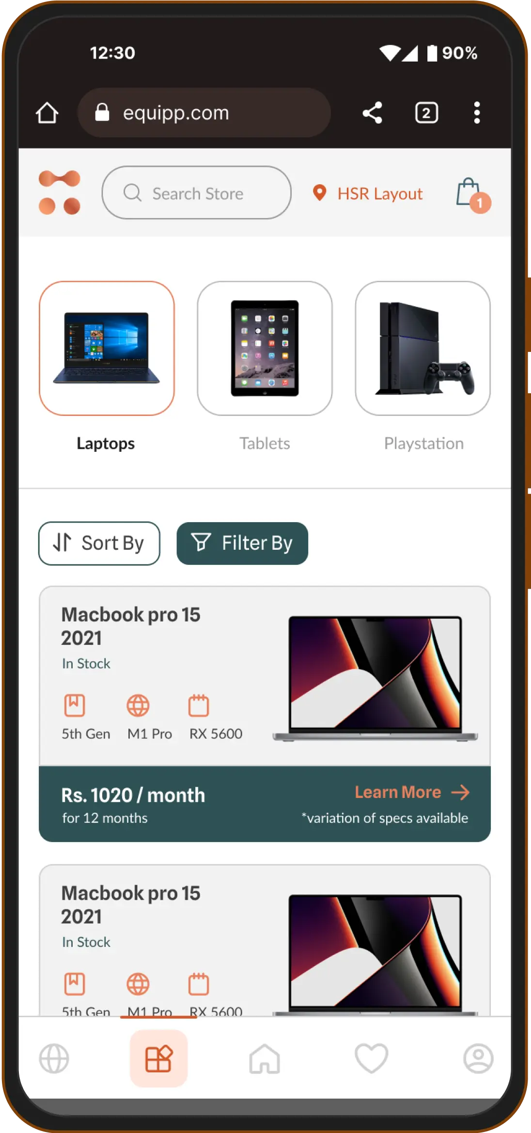 Equipp Project Mobile User Interface