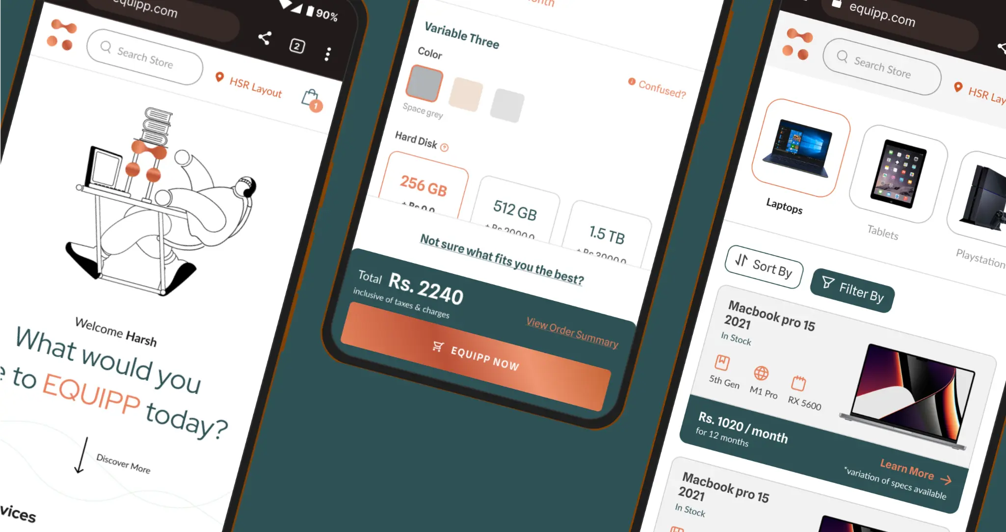 Equipp Project Mobile User Interface